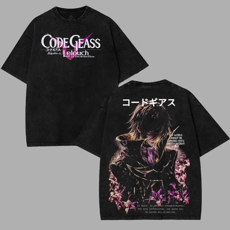 Lelouch Demon Emperor Code geass anime manga game 2 sided Washed Tshirt ...
