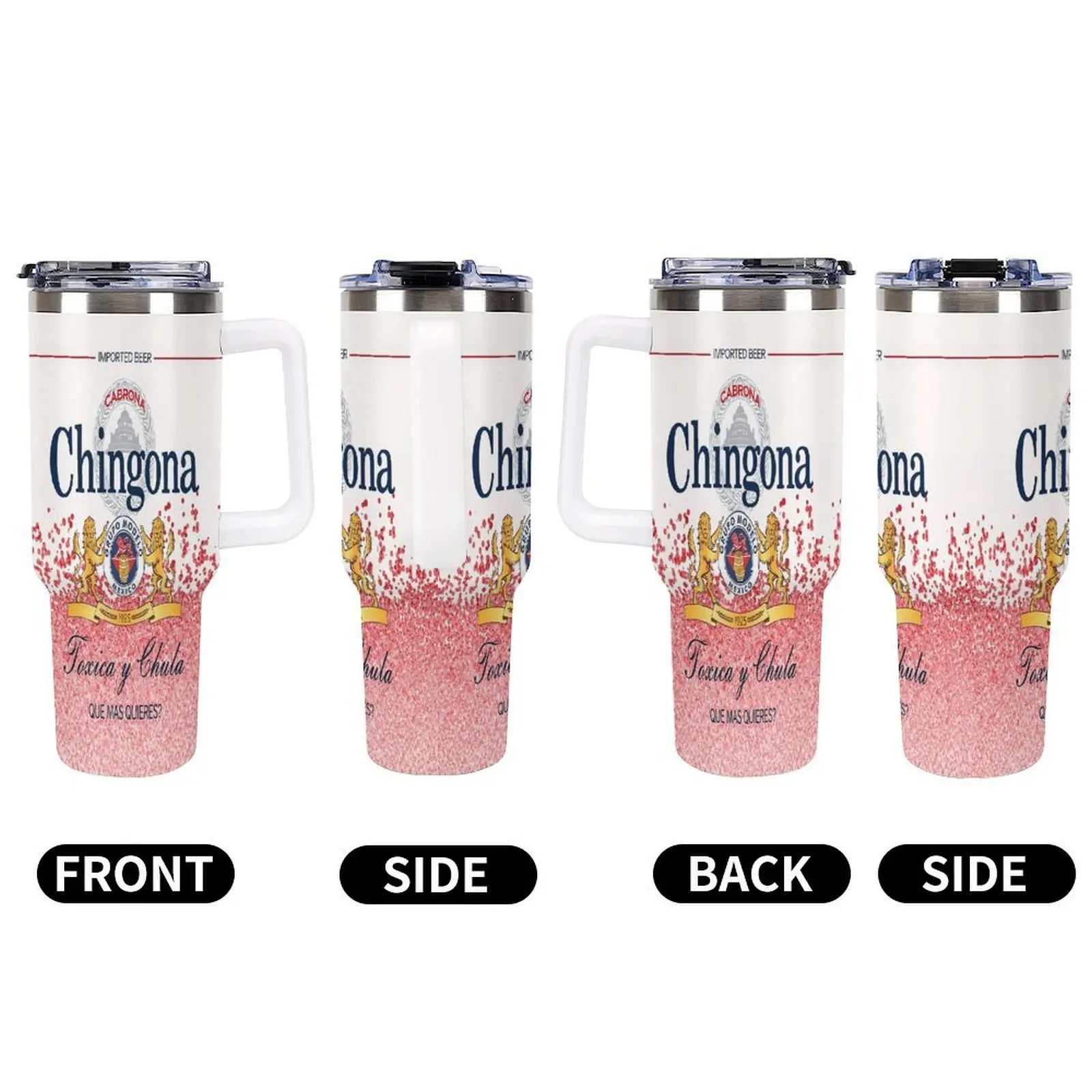 1pc Chingona Imported Beer Tumbler 20oz, Insulated Coffee Cup, Wide Mouth,  Non-Slip, Rust-Proof, Leak-Proof,, Oval Shape, Reusable, Hand Wash,  Valentine'S Day Theme, Multipurpose outdoorfun - TikTok Shop