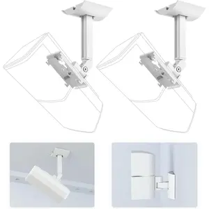 2 Pack Speaker Wall Mount Brackets for Bose UB-20, UB-20 Series II, Wall Mount Ceiling Bracket for Lifestyle 600 ST535 ST525 ST520 535III 525III CM520 SoundTouch JC-II AM6-V AM10-V AM10IV-White