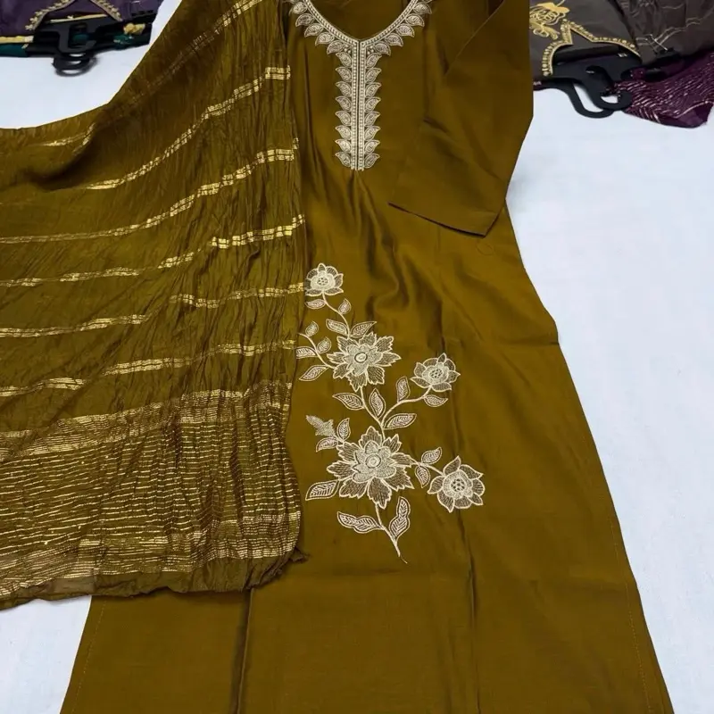 Roman Silk Kurta Set, Simple and Elegant Design, Ideal for Casual Wear and Special Occasions