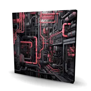 212 MAIN Red Tubular Nightmare Artistic Wall Print, 36x36 in Artwork, Home Decoration, Room Decor Item, Ideal Gift