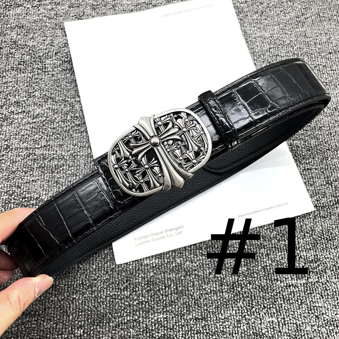 Vintage Black Croc Embossed PU Leather Belt, Adjustable Silver Ornate Buckle Waist Belt, Retro Fashion