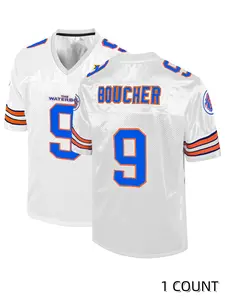 Men's Vintage American Football Jersey, Casual Loose Letter Embroidery Short Sleeve Football Top, Breathable Sports Jersey Shirts for Outdoor Training, Lightweight Jersey, Breathable Athletic Top