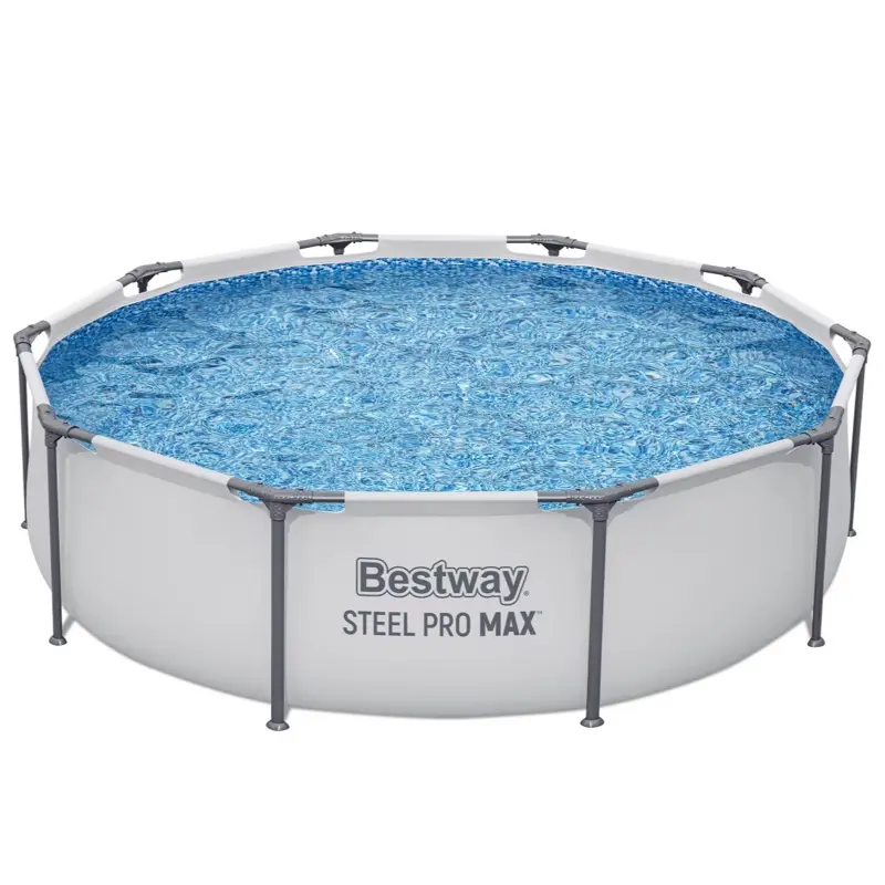 Bestway 56406 Metal-Frame Round Outdoor Above-Ground Pool, Backyard Swimming Pool for Adults & Families, Ideal for Backyard Use, Pools For Backyard, Outdoor Swimming Pool