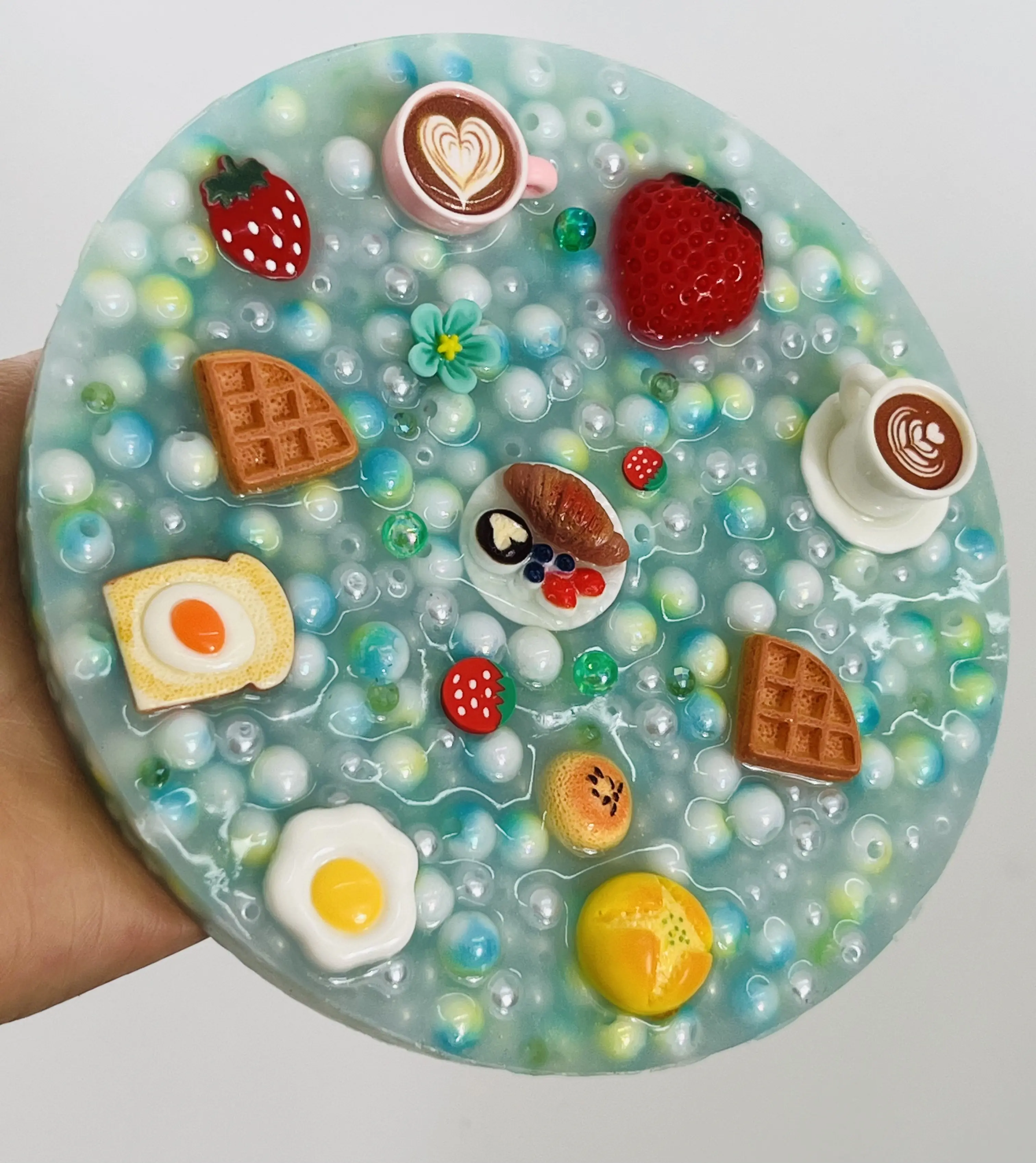 Garden Brunch Sensory Fidget Pad – Textured Beads, Charms, Stress Relief Toy