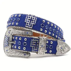 Balteus Rhinestone Belt for Men Women Sparkly Bling Diamond Sequin Studded Belt Western Cowgirl Cowboy Belt punk belt chunky belt bb  belt c in pink bb belt Wavy