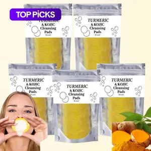 Turmeric Kojic Acid Cleansing Pads Set, Cleansing Exfoliating Pads, Moisturizing Daily Skin Cleansing Pads, Facial Pore Deep Cleanser, Skin Care Tools