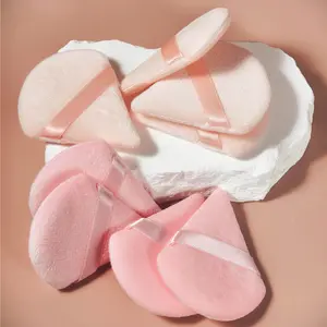 1/4pcs Triangle Beauty Puff Powder Puff Setting Powder Makeup Sponge Fan Powder Finger Cushion Powder Puff