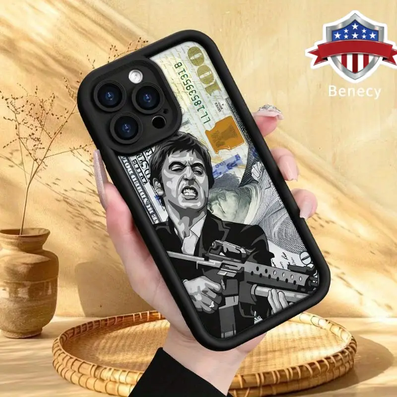 Creative Scar Face Painted Pattern Case for iPhone 16 17 15 14 Pro Max 13 12 11 Air XR XS E Plus Shockproof Drop Protection Rugged Durable Silicone Co