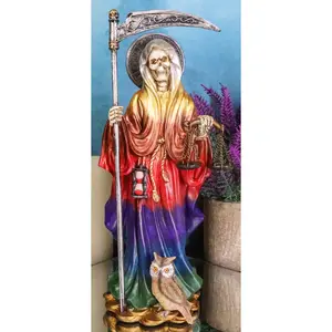 Rainbow Robe All Powerful Holy Death Santa Muerte Day of The Dead Figurine