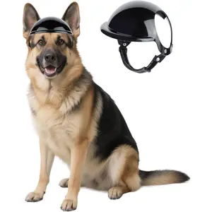 Dog Helmets for Large Dogs, Outdoor Windproof Anti Debris, Comfortable Wearing Doggie Hat with Ear Holes, Adjustable Black L