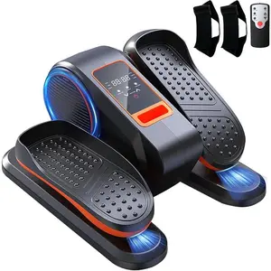 Under Desk Elliptical Machine, Ellipse Leg Exerciser for Seniors with 12 Adjustable Speed, Quiet & Portable Electric Machine Seated Pedal Exerciser with Remote Control for Home