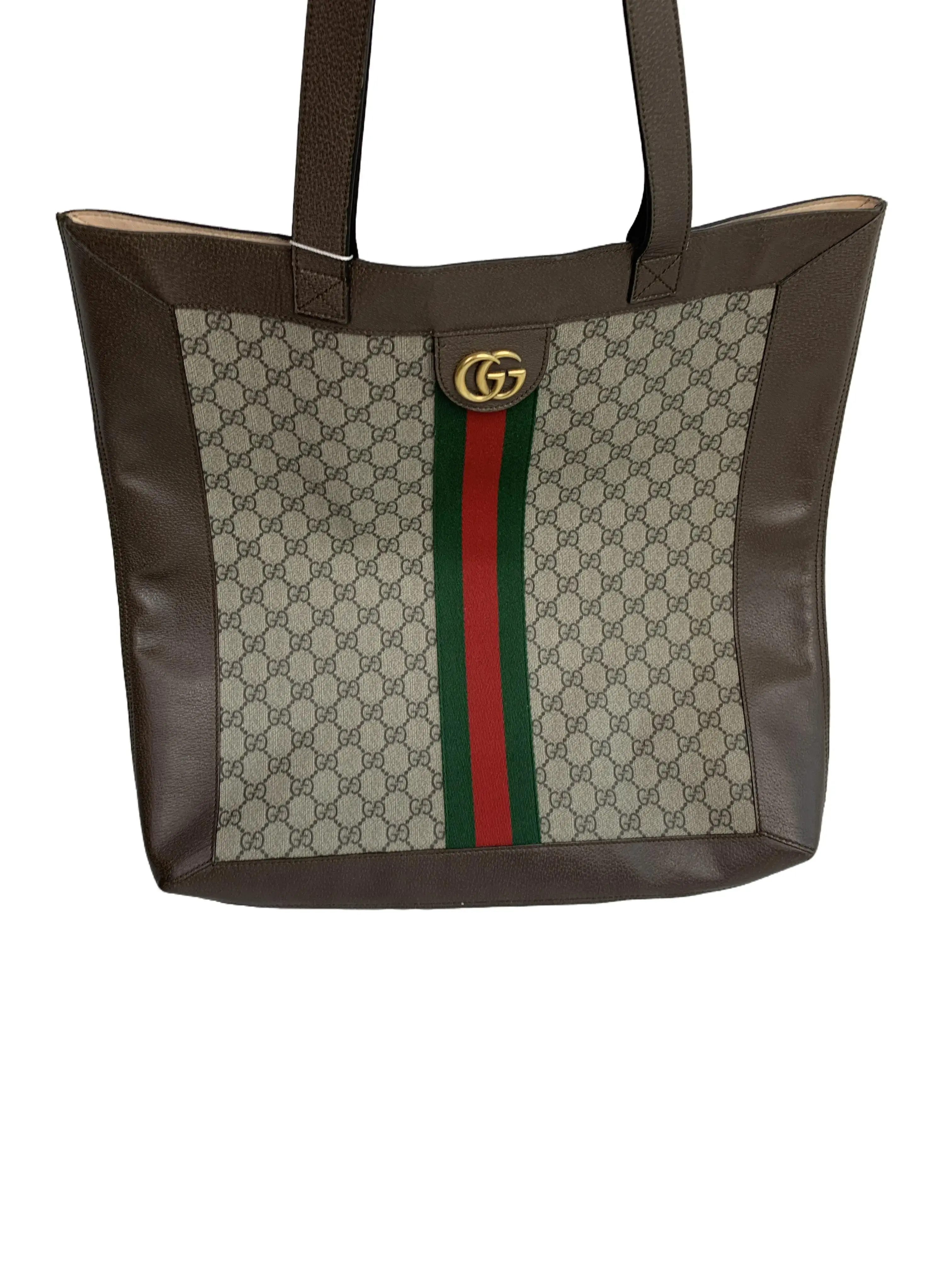 Pre-owned GUCCI GG Monogram Web Stripe Tote Shoulder Bag/WJ08217053/7053