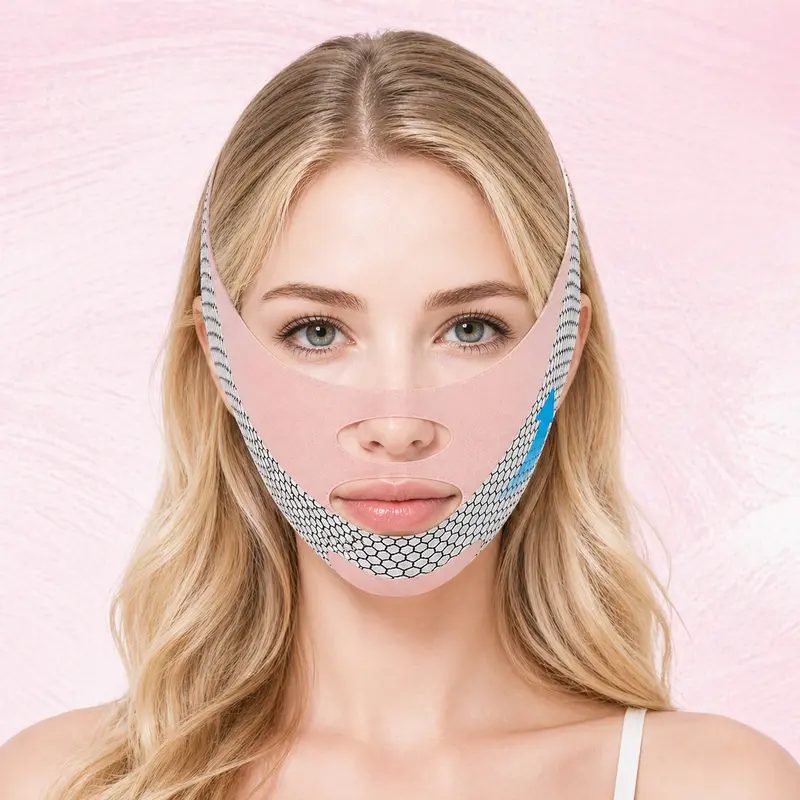 V-Line Mask, Chinstrap for Sleeping, Reusable Face Strap, Jawline Lifting Belt Chin up Tape( From chin to the top of the head: 23-26.5 inches)