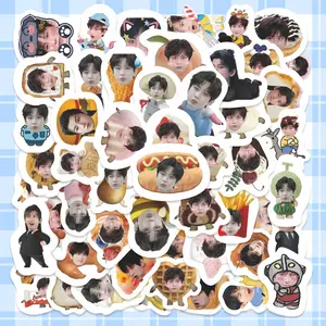 55pcs Kpop Star Cute Cartoon Stickers Pack, Waterproof Chibi Fan Art Decals for Laptop, Water Bottle, Journal & Skateboard, Kpop Fan Gift