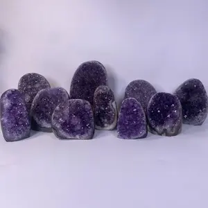 CRYSTALS 444 U - Natural Amethyst Cut Bases - Crystal Specimen for Collection or Display