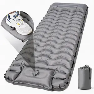 Camping Sleeping , Extra Thick 5 Inch Camping Mat with , Built-in Foot Pump Inflatable Sleeping ,Compact for Camping BackpackingHiking Traveling Tent, camp gear, road trip ,cot pad, inflation Pump air pillow