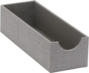 Grey 725-1 Deep Drawer Organizer Box for Storage | 12 in x 4 in x 3.13, Silver