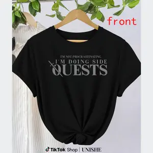 Lightweight 100% Cotton Unisex Shirt – 'Side Quests' Procrastination Statement Tee