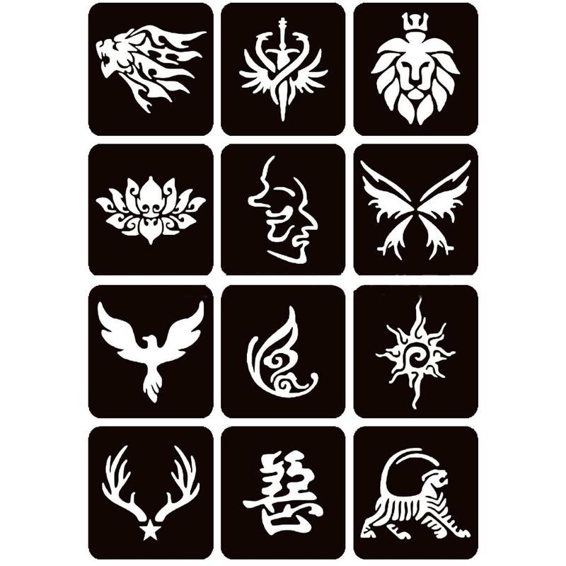 Temporary Tattoo Kits Henna kit 5 Inks 96 Stencils Cosmetic Grade for Women Men Kids DIY Art Painting Party Gifts Makeup
