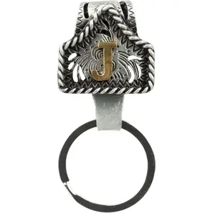 Vintage Western Cowboy Letter Keychain,Handmade Metal A-Z Initial Key Chain Clip,Personality key holder for Pocket&Bag