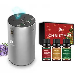 Portable Essential Oil Diffuser + Christmas essential oil — car with Battery Indicator, Model 1/2/3 & Continuous Mist/AromaRelax Diffuser, 500 Sq.Ft Coverage, Time-Off Timer, Scent Diffuser Machine, Device for large Rooms, Bedrooms, Christmas gifts