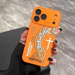 Edgy Cross Horseshoe Line Art Print Phone Case Suitable for IPhone 17 16 15 14 13 12 11 Series Shell with Comfortable Touch 360 Degree All-round Protection Against Falling Collision