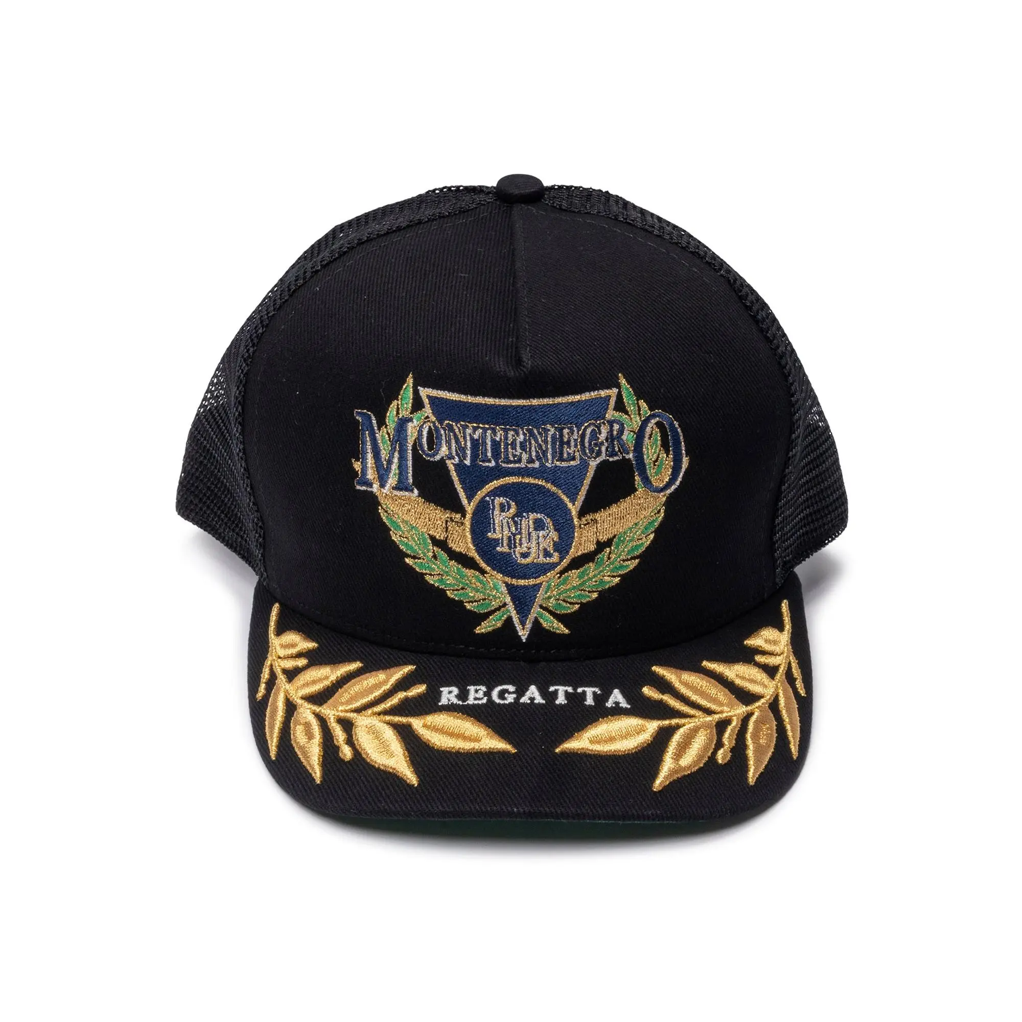 Rhude Montenegro Regatta Unisex Trucker Hat - Flat Brim, Mesh Back, Nautical Theme, Ideal for Casual Wear