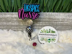 Hospice Nurse Beaded Badge Reel