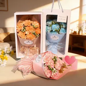 Eternal Carnation Artificial Flower Bouquet Gift Box, Never Fade Love, Mother's Day / Valentine's Day Gift Choice, Model Xinghao Kz-Dr-201