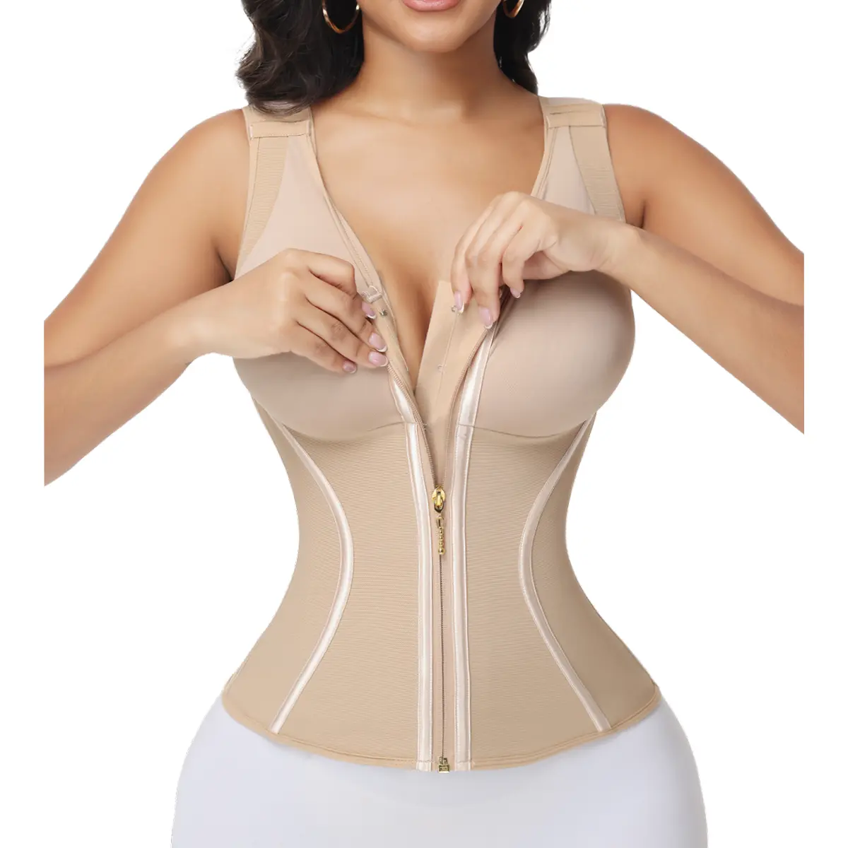 JOSHINE SHAPER Women's Plus Size Compression Shapewear Vest - Solid Tummy Control Top with Built-in Bra for an Hourglass Figure Minimalist