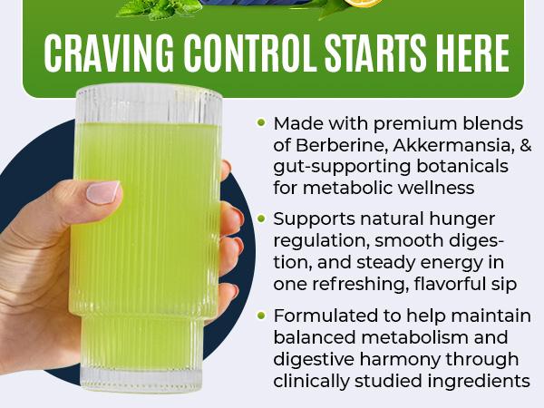 Yesnap MOCKTALE-1 Metabolic Support with Berberine & Akkermansia, Chormium, Cylon Cinamon, Apple Cider Vinegar - 30 Packets Lemon Mint Flavor Non-Alcoholic Cocktail