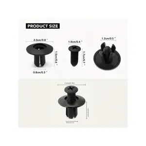 20PCS 8mm Black Plastic Screws - Durable Car Bumper Repair Screws,Pack deck screw wood screw loose hinge hole repair kit