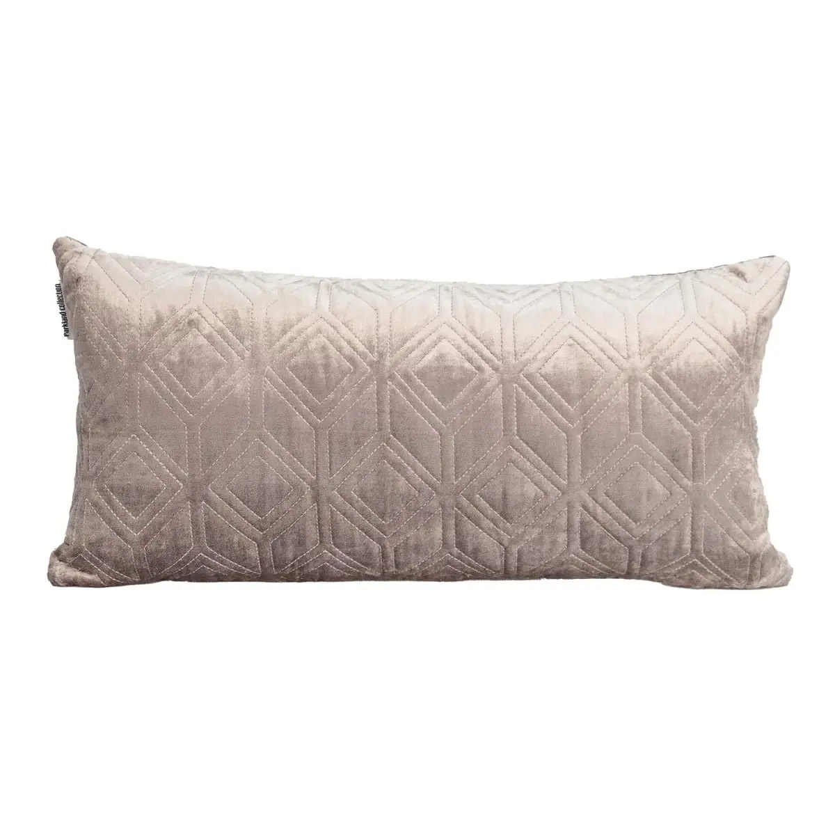 Parkland Collection PILL21351P Soft Velvet Aleta Classic Transitional Taupe Geometric Rectangle Throw Pillow, 50% Viscose-Cotton Blend, Concealed Zipper, Dry Clean Only