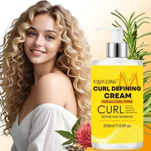 200ml Curl Cream features a lightweight texture combined with a moisturizing formula, suitable for daily care and styling of curly and wavy hair, Curly Hair Products