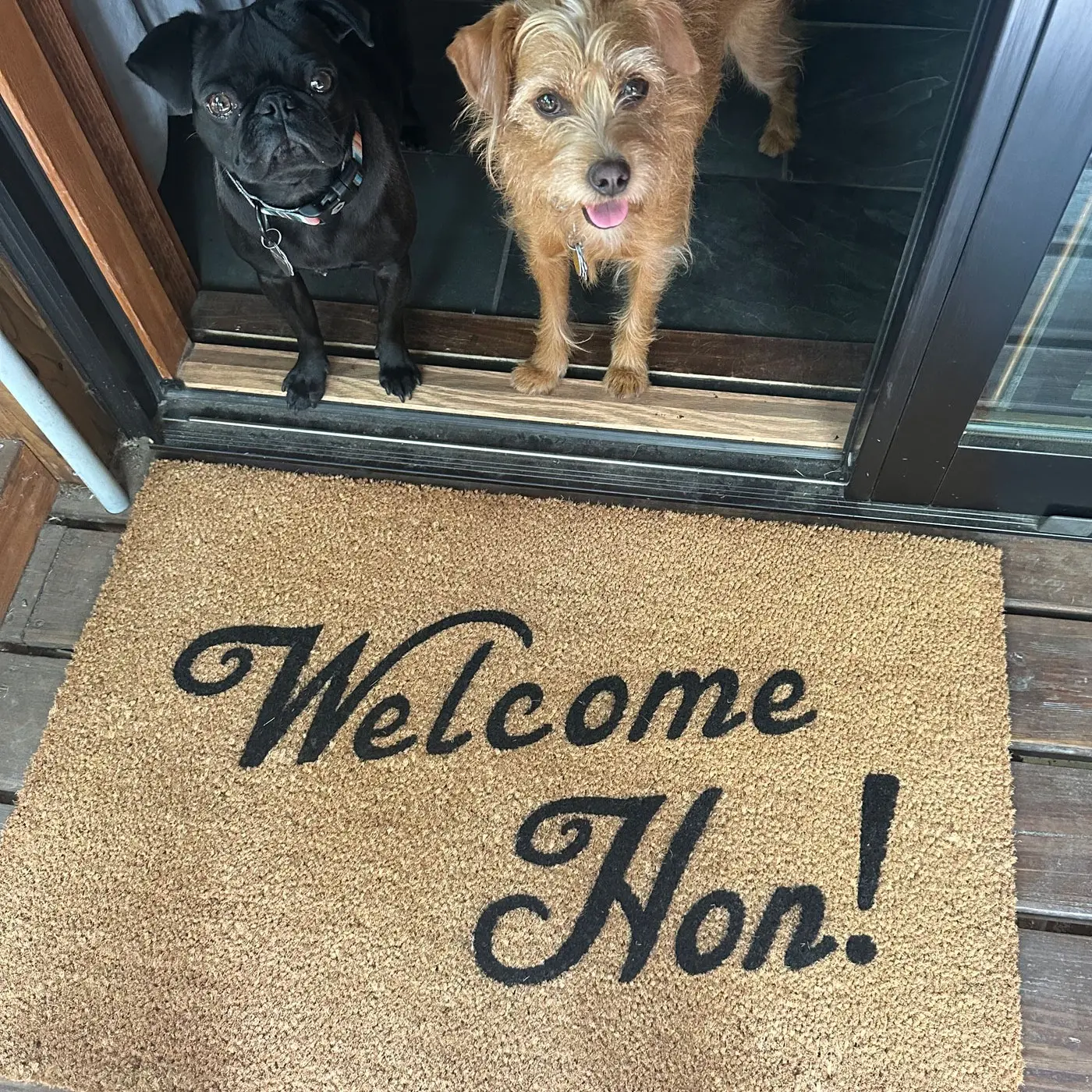 Welcome Hon! Baltimore doormat + Coir Door Mat + Eco-Friendly All-Natural Coconut Coir or All-Weather Welcome Mat with Non-Slip Feature
