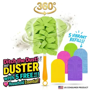 Duster Refills for Swiffer, Electrostatic Dust Removal Brush Refills Multisurface 360° Larger Size Dusters with 4X Microfibers, Unscented Disposable Dusters for Cleaning Home, Blinds, Fans Gloves