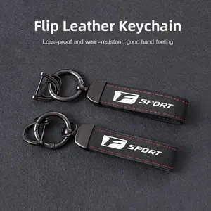 1Pcs Leather Keychain Hand-Woven Key Rope Key Ring Auto Emblem Accessories For Lexus LS LC RZ IS350 ES300 GS350 CT200h GX460 LX570 RX500h NX300 UX260 LM300 RC350 GS250 GS450h ES200 IS300 IS500