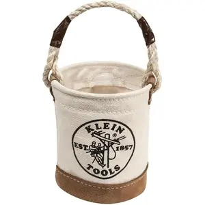 Mini Tool Bucket - All-Purpose Utility Pouch with Leather Bottom & Reinforced Handle