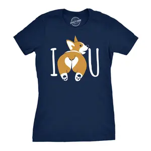 Womens I Corgi Butt You T Shirt Funny Dog Lover Tee for Ladies Funny Womens T Shirts Cute Vintage Fashion Casual Ladies T-Shirt Gift Funny Dog Top Women's Novelty Tees Navy