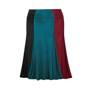 Foldover Waist Basic Maxi Skirts (3 Pack: Black, Teal, Wine)