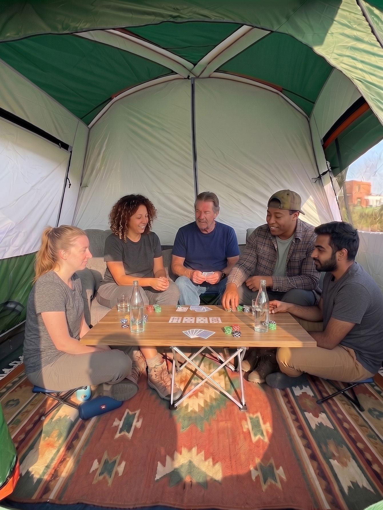 【Family Camping Tent】10-12 Person Extra Large Waterproof Easy Setup Oxford Straight Wall 2 Rooms Mesh Windows 3 Doors for Summer Camping Hiking Glamping Friends & Family Gatherings Camping Essentials National Park Week Labor Day Gift