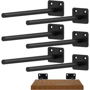 Floating Shelf Brackets, 8 inch  Shelf Brackets Heavy Duty Blind Shelf Support, 150LBS Load Capacity, 6 Pack Floating Shelf Hardware for DIY  Wall Floating Shelves