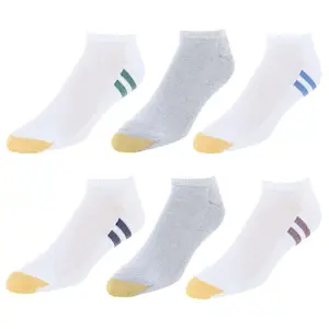 Gold Toe Men's Cushioned Cotton No Show Socks (6 Pack), No Show Socks
