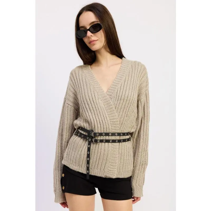 Belted Wrap Cardigan