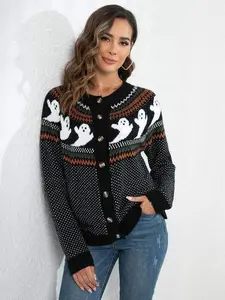 Ghost Button Up Long Sleeve Cardigan