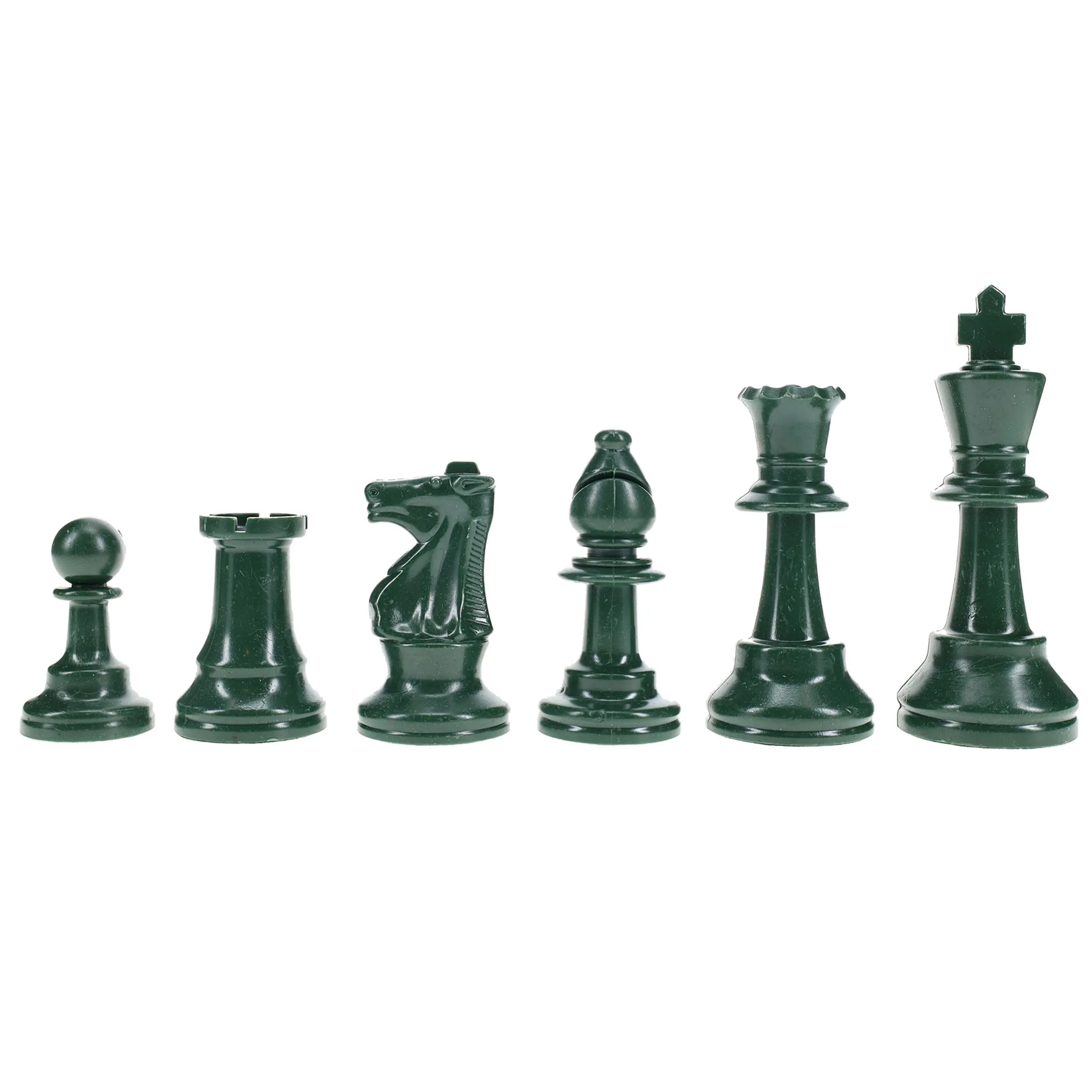 WE Games Color Bright Plastic Staunton Tournament Chess Pieces with 3.75 in. King - Half Chess Set of Chess Pieces Only, Army Green
