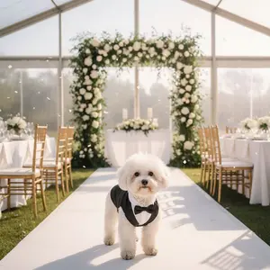 Dog Wedding Suit Pet Tuxedo Outfit Bow Tie Formal Clothes for Small Medium Dogs