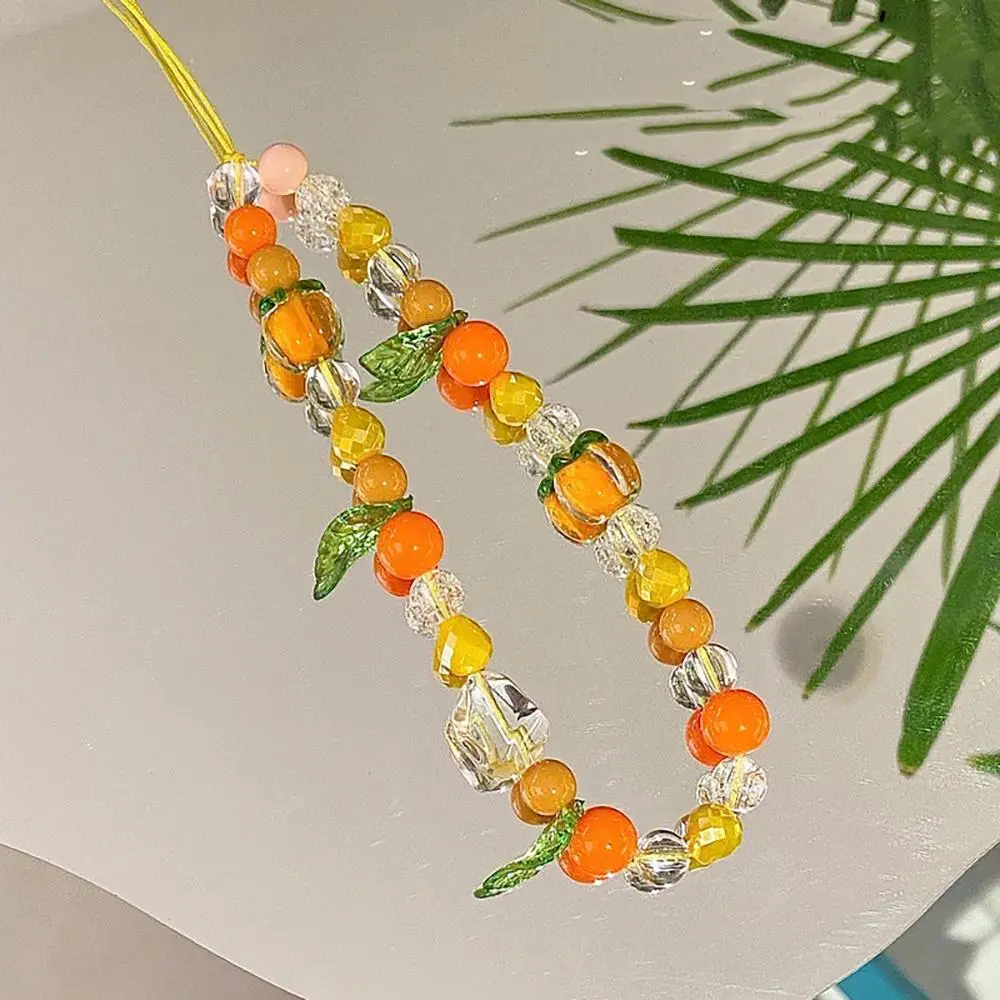 Creative Fruit Design Phone Lanyard, Phone Strap, Acrylic Cute Beaded Bracelet Lanyard, Anti-lost Phone Chain, Cell Phone Charm, Phone Accessories for iPhone Samsung