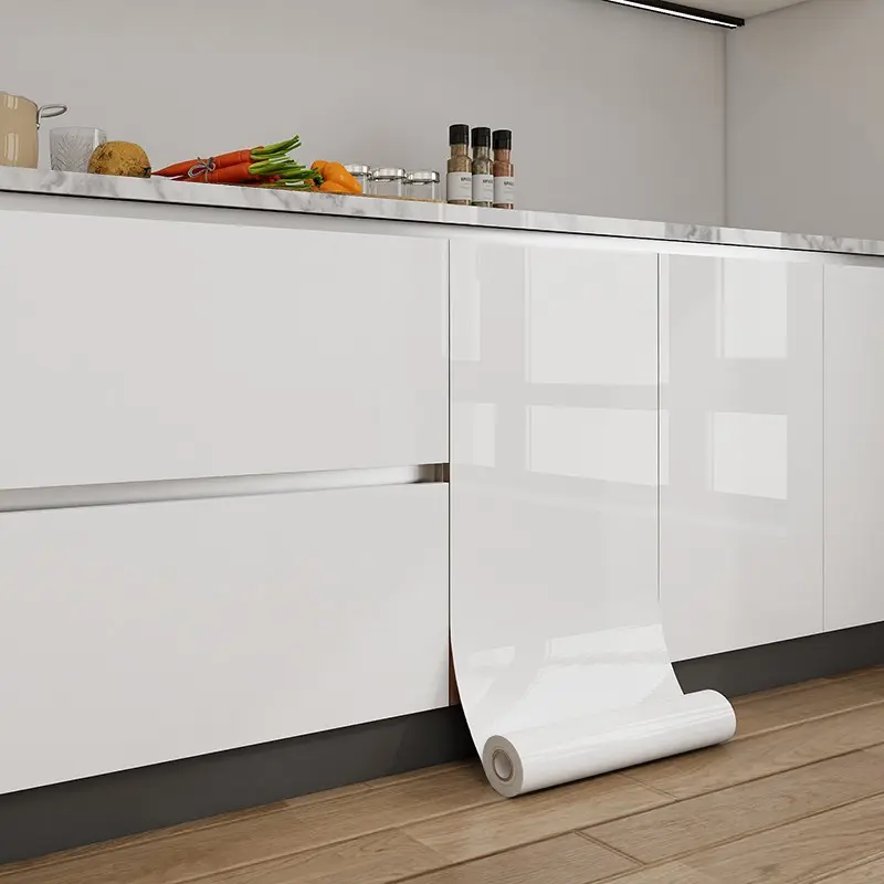 Contact Paper Glossy White for Countertops Removable Contact Paper White Peel and Stick Wallpaper Self Adhesive Wallpaper Waterproof Easy to Clean Vinyl Roll Decorative Kitchen Cabinet Table Closet DIY Wallpapers